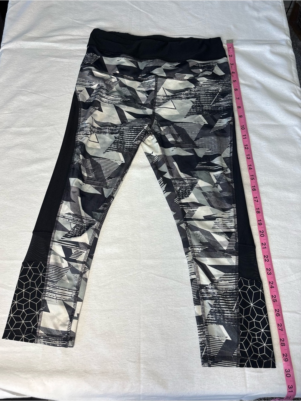 RBX Black & White Geometric Print Athletic Leggings
